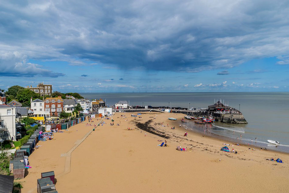view of broadstairs beach in kent                          
                           
