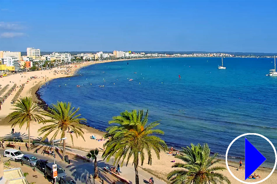 beach at can pastilla in majorca