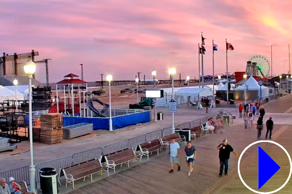 beach and boardwalk at ocean city
