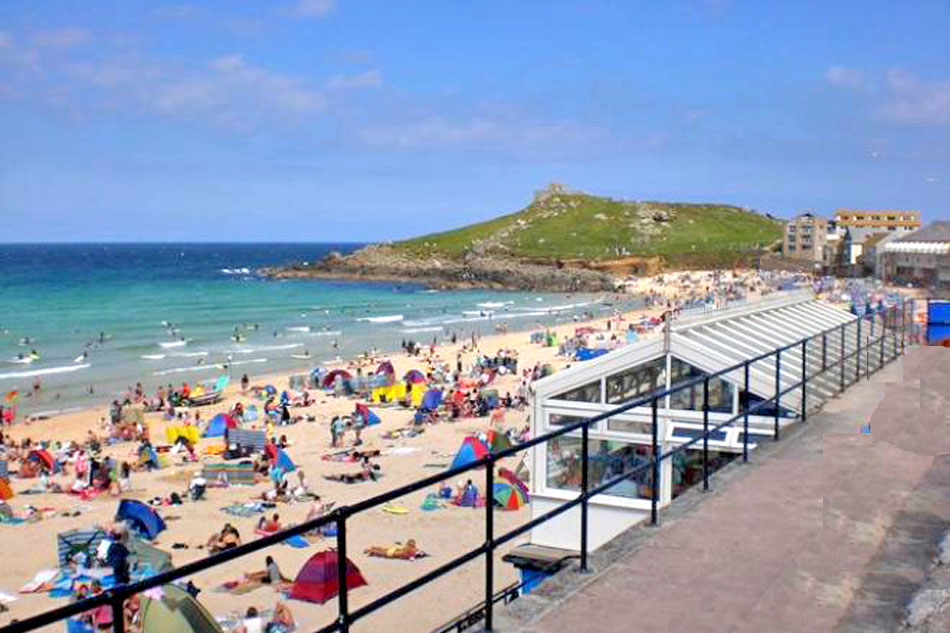 Porthmeor Beach in Cornwall                            
                           
