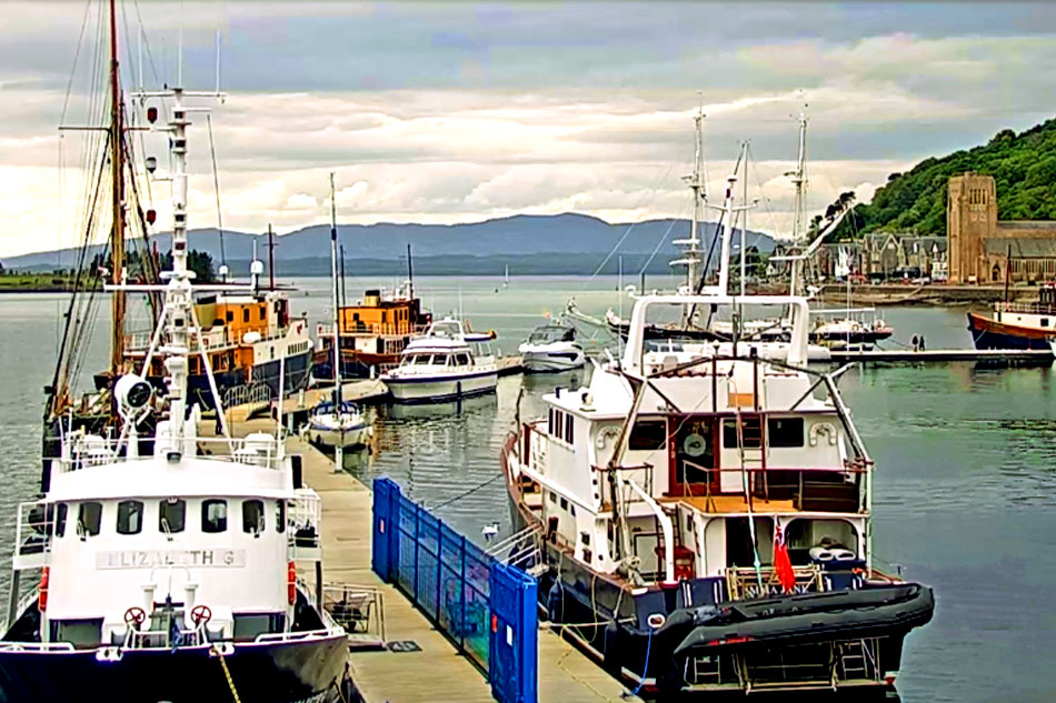 view of oban harbour in scotland