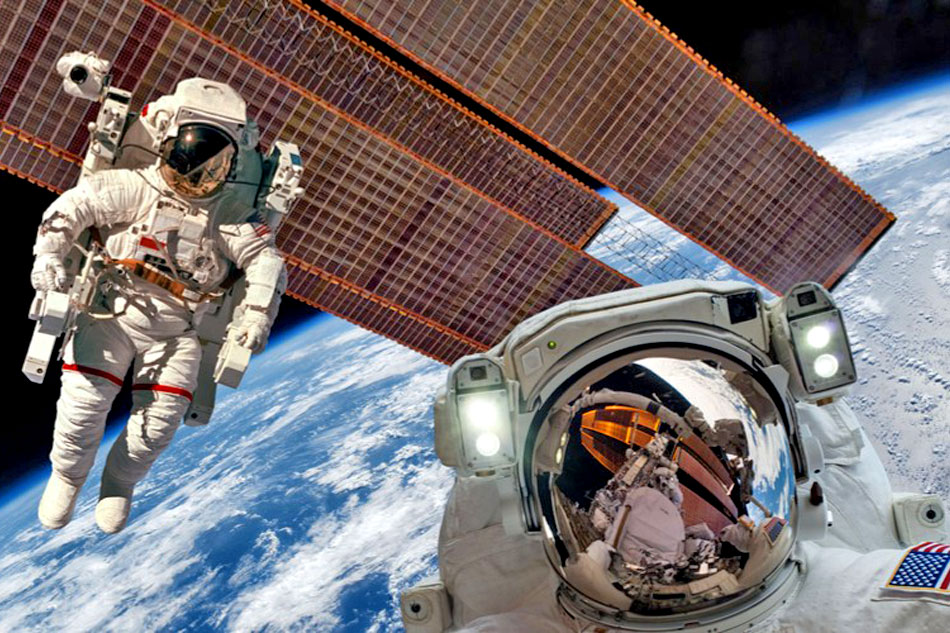astronaut and the international space station                            
                            
 