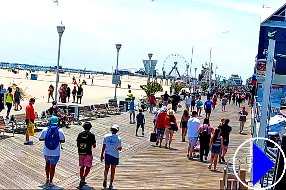 people on the boardwalk in ocean city, maryland