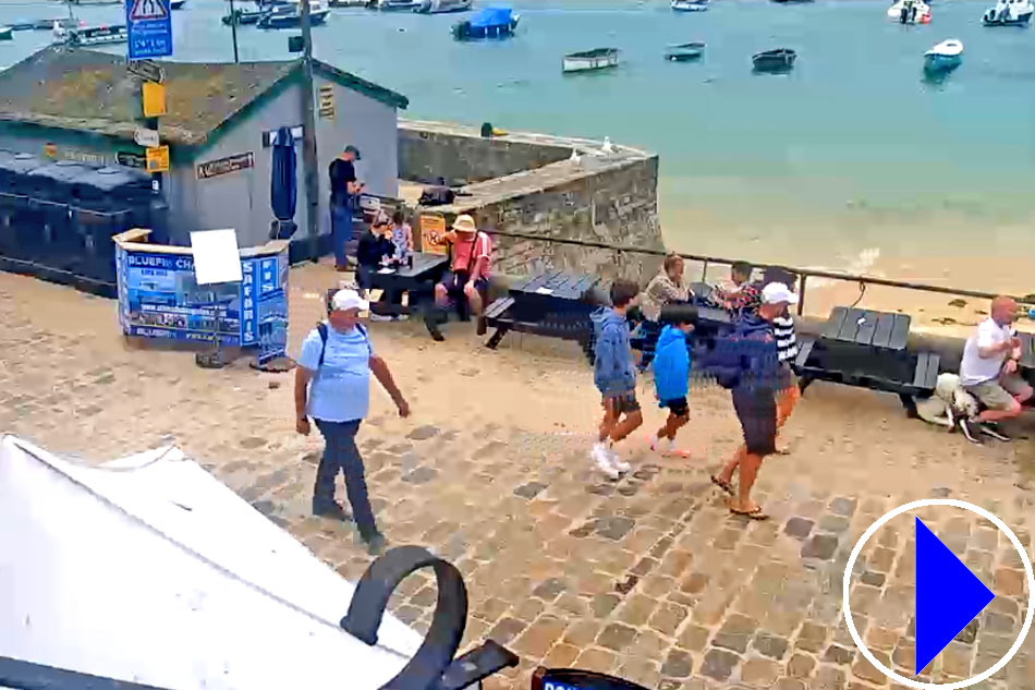 people walking in st ives