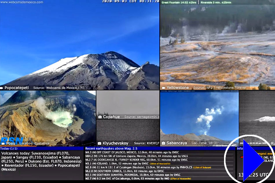 screen shots of volcanoes