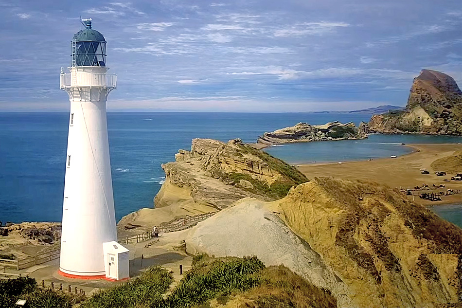 castlepoint lighthouse in new zealand                               

