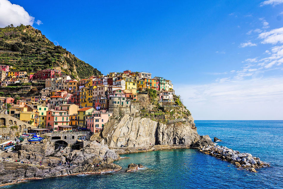 Manarola village in Italy                            
