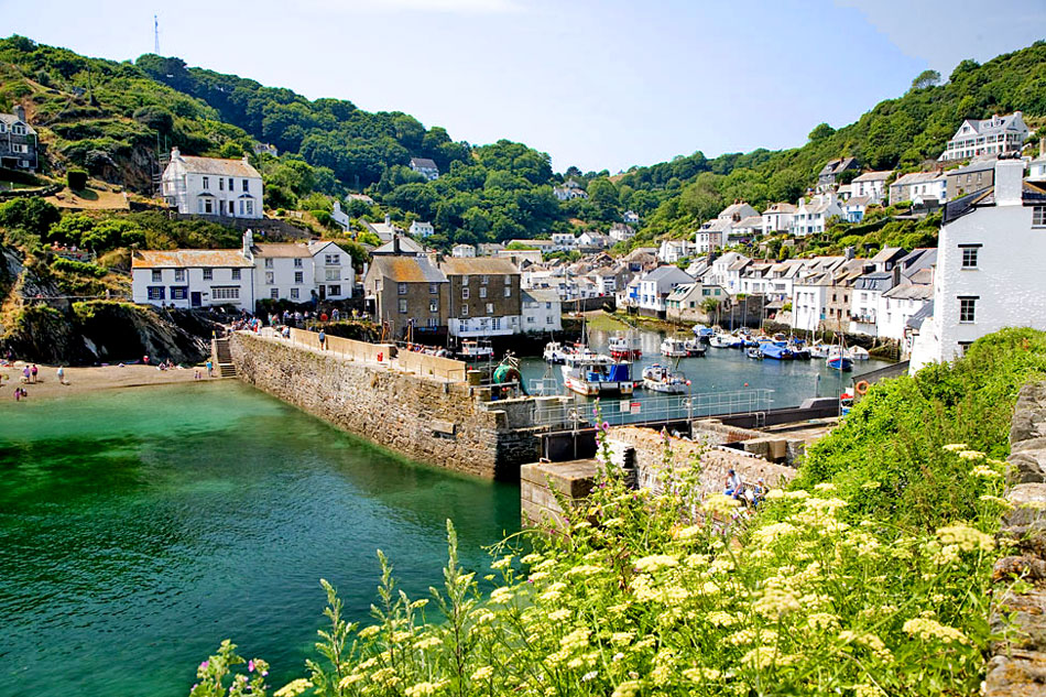 view of polperro in cornwall                            
