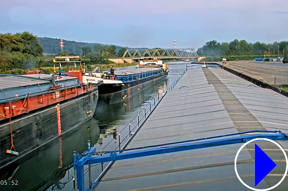 barges on the elbe river