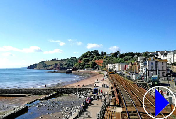 view of dawlish train line