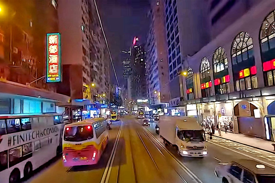 hong kong street at night