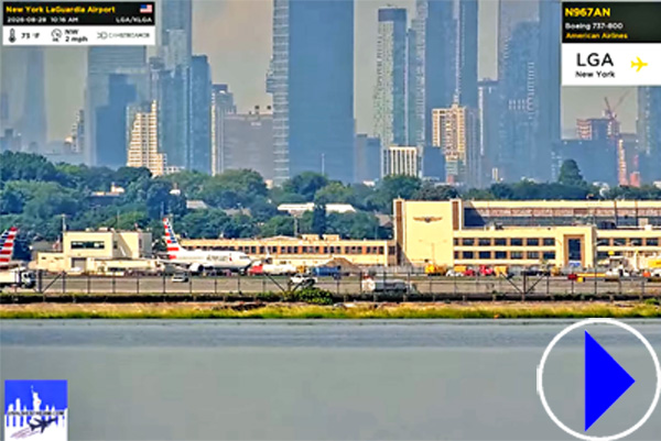 aeroplane at laguardia airport in new york