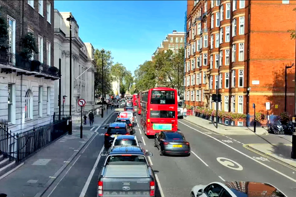 london street with traffic