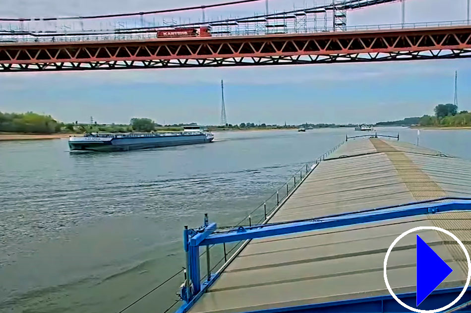 view of elbe river from a barge