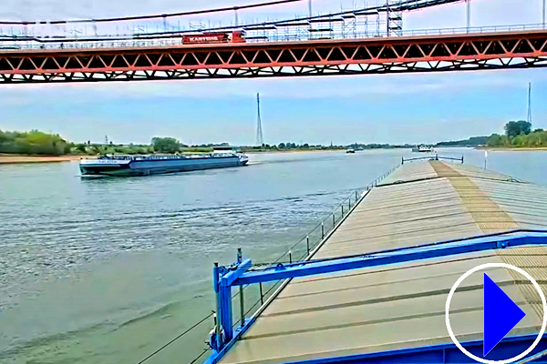 view of elbe river from a barge