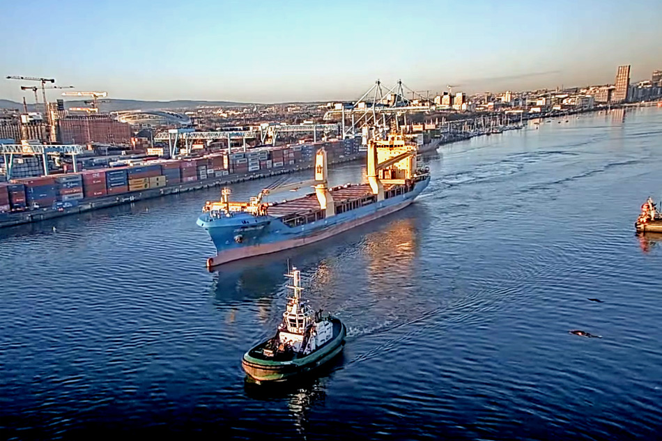 view of dublin port and city