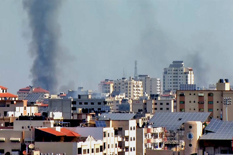 view of gaza during israeli attack