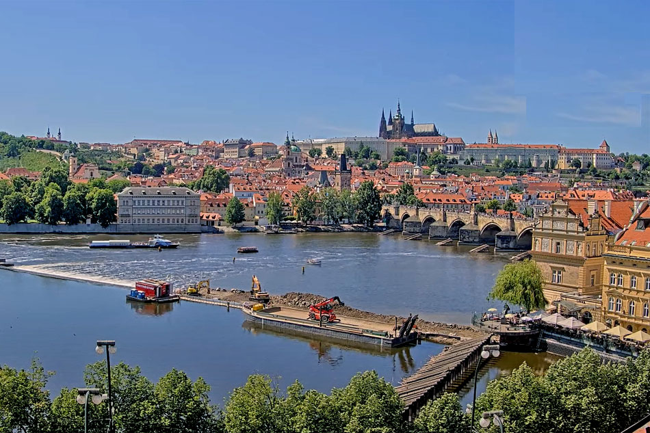 view of prague and the vltava river