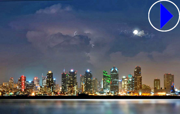view of san diego at night
