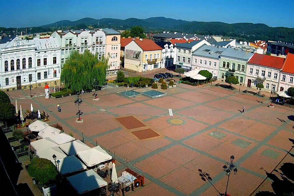 sanok town square in poland